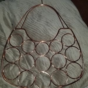 Scarf Holder Cooper Purse Shaped - Stainless Steel Closet Organize-  15 Holes